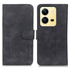 Funda de Cuero Cartera con Soporte Carcasa K03Z para Vivo X80 Lite 5G Negro