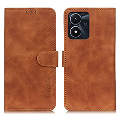 Funda de Cuero Cartera con Soporte Carcasa K03Z para Vivo Y02S Marron