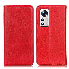 Funda de Cuero Cartera con Soporte Carcasa K03Z para Xiaomi Mi 12 5G Rojo