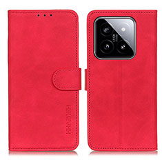 Funda de Cuero Cartera con Soporte Carcasa K03Z para Xiaomi Mi 14 Pro 5G Rojo
