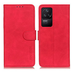 Funda de Cuero Cartera con Soporte Carcasa K03Z para Xiaomi Redmi K40S 5G Rojo