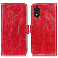 Funda de Cuero Cartera con Soporte Carcasa K04Z para Huawei Honor X5 Rojo