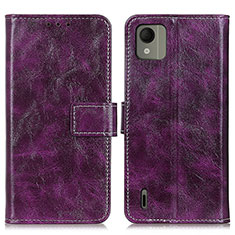 Funda de Cuero Cartera con Soporte Carcasa K04Z para Nokia C110 Morado