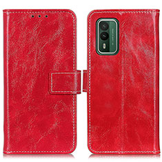 Funda de Cuero Cartera con Soporte Carcasa K04Z para Nokia XR21 Rojo