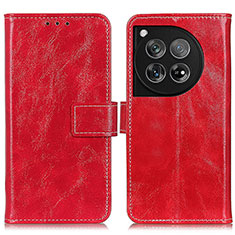 Funda de Cuero Cartera con Soporte Carcasa K04Z para OnePlus Ace 3 5G Rojo