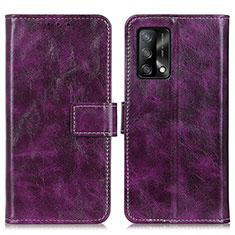 Funda de Cuero Cartera con Soporte Carcasa K04Z para Oppo A95 4G Morado