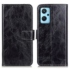 Funda de Cuero Cartera con Soporte Carcasa K04Z para Oppo A96 4G Negro