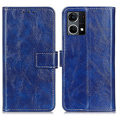 Funda de Cuero Cartera con Soporte Carcasa K04Z para Oppo F21s Pro 4G Azul