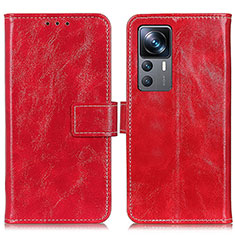 Funda de Cuero Cartera con Soporte Carcasa K04Z para Xiaomi Mi 12T 5G Rojo