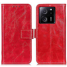 Funda de Cuero Cartera con Soporte Carcasa K04Z para Xiaomi Mi 13T 5G Rojo