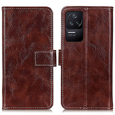 Funda de Cuero Cartera con Soporte Carcasa K04Z para Xiaomi Poco F4 5G Marron