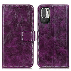 Funda de Cuero Cartera con Soporte Carcasa K04Z para Xiaomi POCO M3 Pro 5G Morado