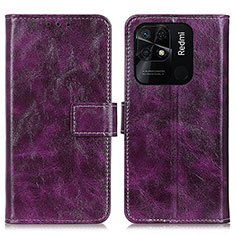 Funda de Cuero Cartera con Soporte Carcasa K04Z para Xiaomi Redmi 10C 4G Morado