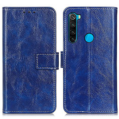 Funda de Cuero Cartera con Soporte Carcasa K04Z para Xiaomi Redmi Note 8 (2021) Azul