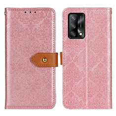 Funda de Cuero Cartera con Soporte Carcasa K05Z para Oppo F19 Rosa