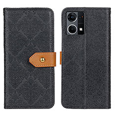 Funda de Cuero Cartera con Soporte Carcasa K05Z para Oppo F21 Pro 4G Negro