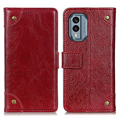 Funda de Cuero Cartera con Soporte Carcasa K06Z para Nokia X30 5G Rojo