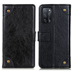 Funda de Cuero Cartera con Soporte Carcasa K06Z para Oppo A53s 5G Negro