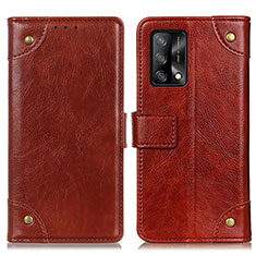 Funda de Cuero Cartera con Soporte Carcasa K06Z para Oppo A95 4G Marron Claro