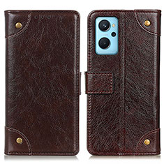 Funda de Cuero Cartera con Soporte Carcasa K06Z para Oppo A96 4G Marron