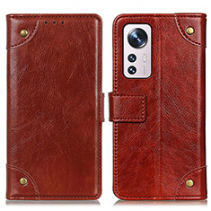 Funda de Cuero Cartera con Soporte Carcasa K06Z para Xiaomi Mi 12 5G Marron Claro