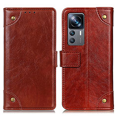 Funda de Cuero Cartera con Soporte Carcasa K06Z para Xiaomi Mi 12T Pro 5G Marron Claro