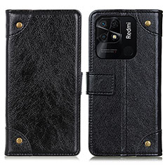 Funda de Cuero Cartera con Soporte Carcasa K06Z para Xiaomi Redmi 10C 4G Negro