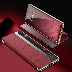 Funda de Cuero Cartera con Soporte Carcasa K07 para Huawei Mate 40E Pro 4G Rojo Rosa