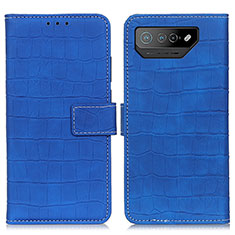 Funda de Cuero Cartera con Soporte Carcasa K07Z para Asus ROG Phone 7 Azul