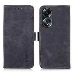 Funda de Cuero Cartera con Soporte Carcasa K07Z para Oppo A58 5G Negro