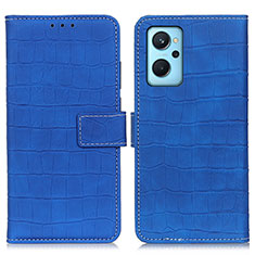 Funda de Cuero Cartera con Soporte Carcasa K07Z para Oppo A96 4G Azul