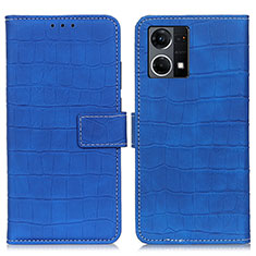 Funda de Cuero Cartera con Soporte Carcasa K07Z para Oppo F21 Pro 4G Azul