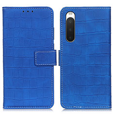 Funda de Cuero Cartera con Soporte Carcasa K07Z para Sony Xperia 10 V Azul