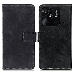 Funda de Cuero Cartera con Soporte Carcasa K07Z para Xiaomi Redmi 10C 4G Negro