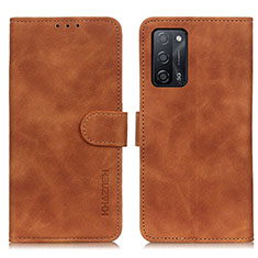 Funda de Cuero Cartera con Soporte Carcasa K09Z para Oppo A55 5G Marron