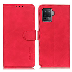 Funda de Cuero Cartera con Soporte Carcasa K09Z para Oppo F19 Pro Rojo