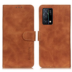 Funda de Cuero Cartera con Soporte Carcasa K09Z para Oppo K9 5G Marron