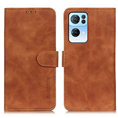 Funda de Cuero Cartera con Soporte Carcasa K09Z para Oppo Reno7 Pro 5G Marron