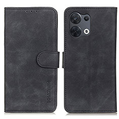 Funda de Cuero Cartera con Soporte Carcasa K09Z para Oppo Reno9 Pro+ Plus 5G Negro