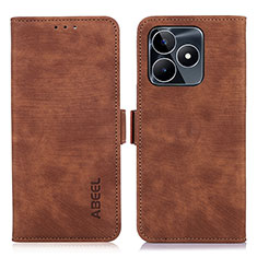 Funda de Cuero Cartera con Soporte Carcasa K10Z para Realme C51 Marron