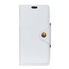 Funda de Cuero Cartera con Soporte Carcasa L01 para Alcatel 1 Blanco