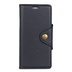 Funda de Cuero Cartera con Soporte Carcasa L01 para Alcatel 1 Negro