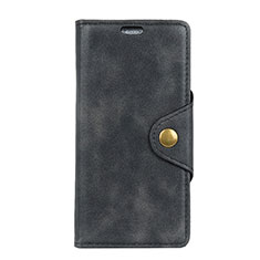 Funda de Cuero Cartera con Soporte Carcasa L01 para Alcatel 5V Negro