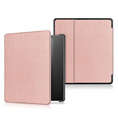Funda de Cuero Cartera con Soporte Carcasa L01 para Amazon Kindle Oasis 7 inch Oro Rosa