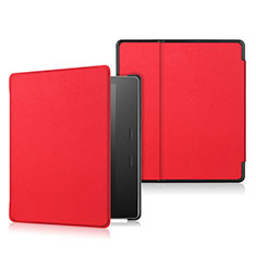 Funda de Cuero Cartera con Soporte Carcasa L01 para Amazon Kindle Oasis 7 inch Rojo