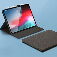 Funda de Cuero Cartera con Soporte Carcasa L01 para Apple iPad Pro 11 (2018) Gris