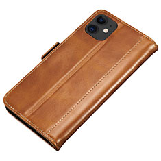 Funda de Cuero Cartera con Soporte Carcasa L01 para Apple iPhone 11 Naranja