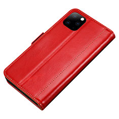 Funda de Cuero Cartera con Soporte Carcasa L01 para Apple iPhone 11 Pro Max Rojo