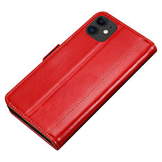 Funda de Cuero Cartera con Soporte Carcasa L01 para Apple iPhone 11 Rojo