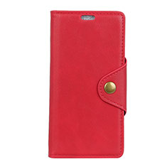 Funda de Cuero Cartera con Soporte Carcasa L01 para HTC Desire 12S Rojo